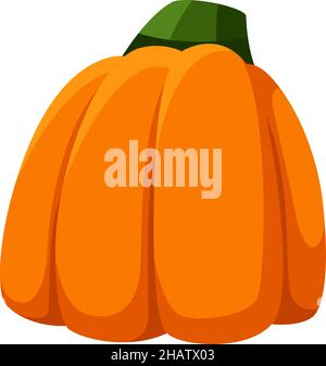 Cartoon-Kürbis. Thanksgiving orangefarbenes Symbol, Fall Squash Element Stock Vektor