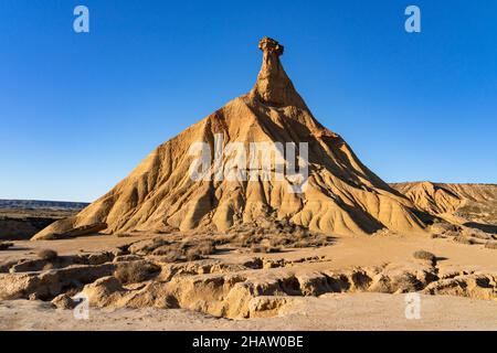 Castil de tierra erodierte die Formation im Wüstengebiet Las Bardenas Reales in Navarra, Spanien Stockfoto