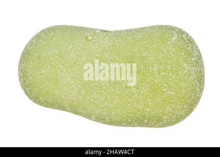 Stück grünes Meerglas isoliert auf weißem Hintergrund Stockfoto