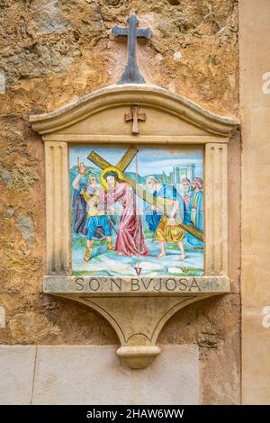 Kreuzwegstationen, Dorf Deia, Mallorca, Spanien Stockfoto