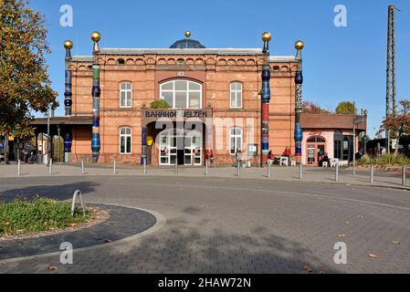 Hundertwasser Bahnhof in Uelzen, Niedersachsen, Deutschland Stockfoto