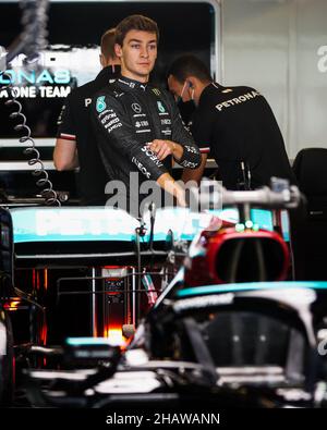 63 RUSSELL George (gbr), Mercedes AMG F1 GP, Portrait während der Nachsaison-Tests 2021 vom 14. Bis 15. Dezember 2021 auf dem Yas Marina Circuit, auf Yas Island, Abu Dhabi - Foto: Antonin Vincent/DPPI/LiveMedia Stockfoto