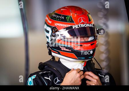 63 RUSSELL George (gbr), Mercedes AMG F1 GP, Portrait während der Nachsaison-Tests 2021 vom 14. Bis 15. Dezember 2021 auf dem Yas Marina Circuit, auf Yas Island, Abu Dhabi - Foto: Antonin Vincent/DPPI/LiveMedia Stockfoto