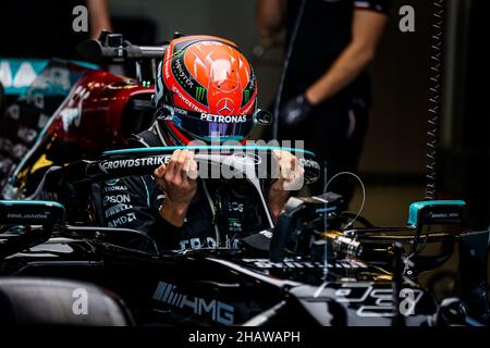 63 RUSSELL George (gbr), Mercedes AMG F1 GP, Portrait während der Nachsaison-Tests 2021 vom 14. Bis 15. Dezember 2021 auf dem Yas Marina Circuit, auf Yas Island, Abu Dhabi - Foto: Antonin Vincent/DPPI/LiveMedia Stockfoto