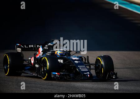 14 ALONSO Fernando (SPA), Alpine F1, Aktion während der 2021 Nachsaison-Tests vom 14. Bis 15. Dezember 2021 auf dem Yas Marina Circuit, auf der Insel Yas, Abu Dhabi - Foto: Antonin Vincent/DPPI/LiveMedia Stockfoto