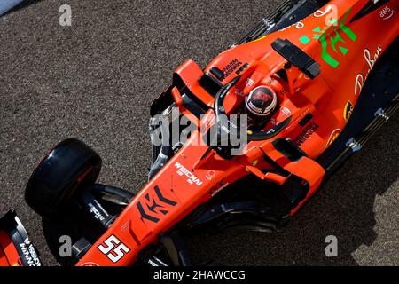 55 SAINZ Carlos (Spa), Scuderia Ferrari, Aktion während der Nachsaison 2021 Tests vom 14. Bis 15. Dezember 2021 auf dem Yas Marina Circuit, auf der Insel Yas, Abu Dhabi - Foto: Antonin Vincent/DPPI/LiveMedia Stockfoto