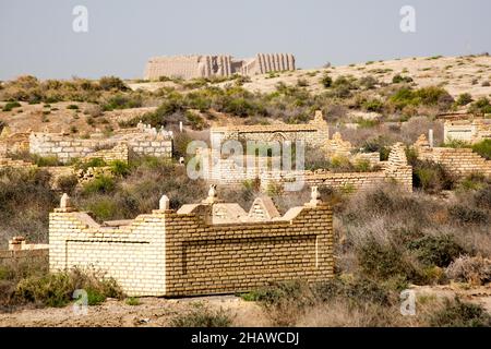 Muslimischer Friedhof, versunkener Merv, Turkmenistan, Merv, Mary, Turkmenistan Stockfoto