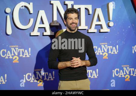 Madrid, Spanien. 15th Dez 2021. Luis Tosar nimmt an der Fotoaufnahme des Films „Canta 2“ in Madrid Teil. Kredit: SOPA Images Limited/Alamy Live Nachrichten Stockfoto