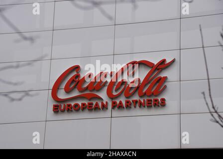 London, Großbritannien 15th. Dezember 2021. Coca-Cola European Partners Hauptsitz in Uxbridge. Stockfoto