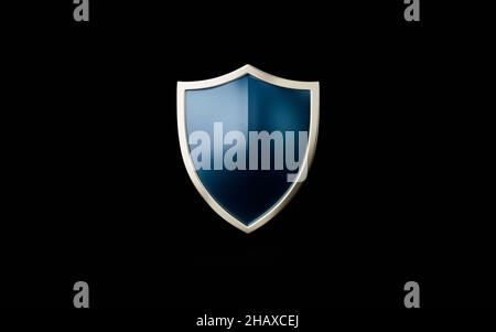 Schild mit schwarzem Hintergrund, 3D Rendering. Digitale Zeichnung des Computers. Stockfoto