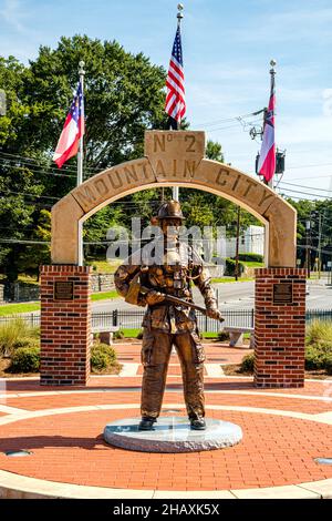 Firefighters Memorial, West 1st Street, Rome, Georgia Stockfoto