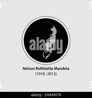 Nelson Mandela war ein südafrikanischer Anti-Apartheid-Revolutionär, politischer Führer und Philanthropist, Präsident von Südafrika von 1994 bis 1999. Stock Vektor
