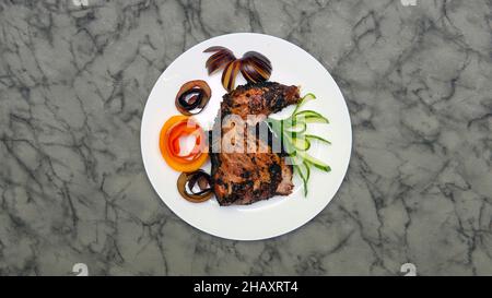 Jerk Chicken jamaikanische und westindische Küche Stockfoto