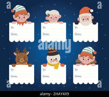 Label Kollektion weihnachten Vektor Design Illustration Stock Vektor