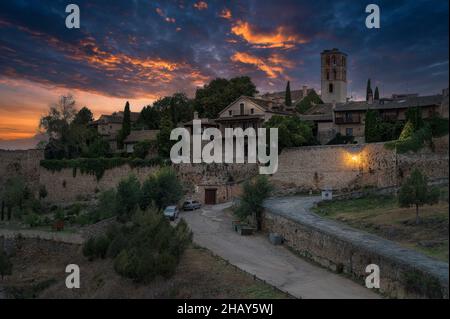 Panoramablick auf Pedraza, Segovia, Spanien Stockfoto