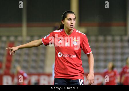 München, Deutschland. 15th Dez 2021. München, 15th 2021. Dezember: Francisca Nazareth (18 Benfica Lissabon) während der UEFA Womens Champions League Group-Etappe zwischen dem FC Bayern München und Benfica Lissabon auf dem FC Bayern Campus in München. Sven Beyrich/SPP Kredit: SPP Sport Pressefoto. /Alamy Live News Stockfoto