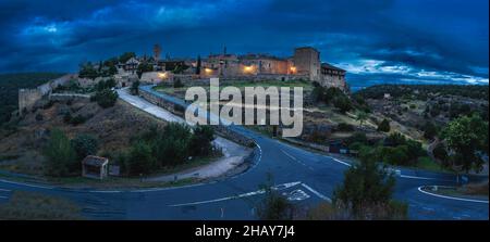 Panoramablick auf Pedraza, Segovia, Spanien Stockfoto