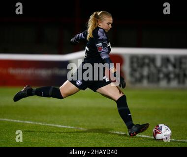 Dagenham, Großbritannien. 05th Dez 2021. DAGENHAM, ENGLAND - 15. DEZEMBER: Frankie Angel of Brighton und Hove Albion WFC während des FA Women's Continental League Cup Group E-Spiels zwischen West Ham United Women und Brighton und Hove Albion Women am 15th. Dezember 2021 im Chigwell Construction Stadium in Dagenham, England Credit: Action Foto Sport/Alamy Live News Stockfoto