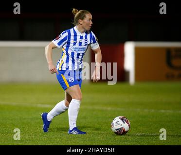 Dagenham, Großbritannien. 05th Dez 2021. DAGENHAM, ENGLAND - 15. DEZEMBER: Danielle Bowman aus Brighton und Hove Albion WFC während des FA Women's Continental League Cup Group E-Spiels zwischen West Ham United Women und Brighton und Hove Albion Women am 15th. Dezember 2021 im Chigwell Construction Stadium in Dagenham, England Credit: Action Foto Sport/Alamy Live News Stockfoto