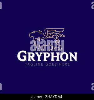 Gryphon Vektor Illustration für kommerzielle Nutzung Linie Art Stil Stock Vektor
