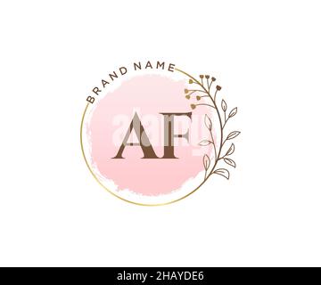 Feminines AF-Logo. Verwendbar für Natur, Salon, Spa, Kosmetik und Beauty Logos. Flaches Vektor-Logo-Design-Template-Element. Stock Vektor