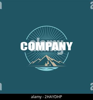 Berg-Logo, in einfachen modernen Stil. Kann für Outdoor-Business-Logo, T-Shirt-Druck, Marke, Reisen und Tourismus oder anderen Zwecken verwendet werden. Stock Vektor