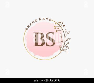 BS feminines Logo. Verwendbar für Natur, Salon, Spa, Kosmetik und Beauty Logos. Flaches Vektor-Logo-Design-Template-Element. Stock Vektor
