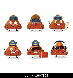 Pilot Cartoon Maskottchen orange Gummibonbon C mit Brille. Vektorgrafik Stock Vektor