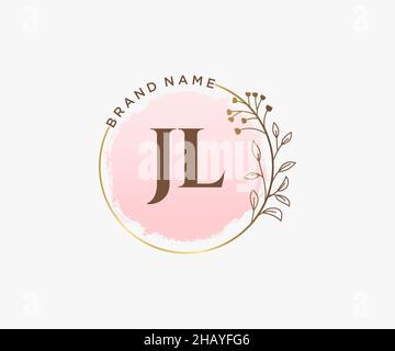 JL feminines Logo. Verwendbar für Natur, Salon, Spa, Kosmetik und Beauty Logos. Flaches Vektor-Logo-Design-Template-Element. Stock Vektor