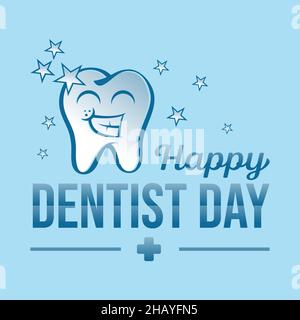 Happy Dentist Day Brief Vektor-Design-Vorlage. Vektorgrafik EPS.8 EPS.10 Stock Vektor