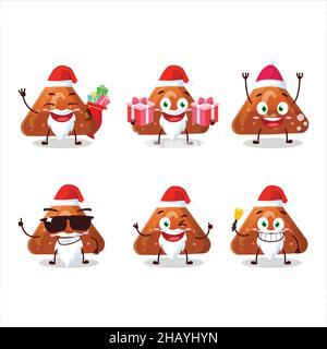 Santa Claus Emoticons mit orangen Gummibonbons C Zeichentrickfigur. Vektorgrafik Stock Vektor