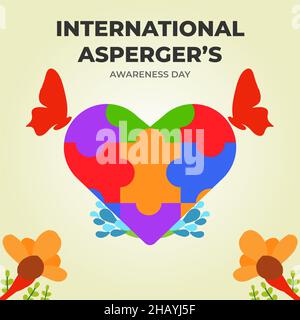 Internationaler aspergers Awareness Day Social Media Post Stockfoto