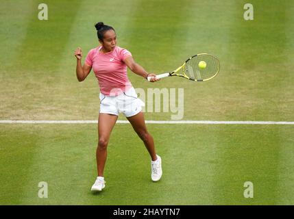 Aktenfoto vom 17-06-2021 von Leylah Fernandez. Fernandez war in Gefahr, im Zuge der verständlichen Anerkennung für Emma Raducanu im Gefolge ihres historischen US Open Finales nachgedacht zu werden. Aber die 19-Jährige aus Kanada zeigte ebenso viel Potenzial und es wäre keine Überraschung, dass sie 2022 ihre glänzende Raducanu sehen würde. Ausgabedatum: Donnerstag, 16. Dezember 2020. Stockfoto