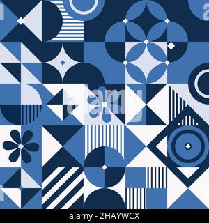 Nahtloses Muster im Neo-Geometriedesign in eleganter Farbe. Abstraktes und modernes Design Stockfoto