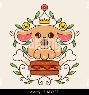 ILLUSTRATION DER NATUR DOODLE BULLDOG Stock Vektor