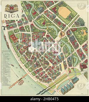 Karte Von Riga, Karte Von Riga, Altstadt Von Riga, Retro-Karte Von Riga, Vintage Riga Plan, Old Riga Print, Vintage Riga Map, Vintage Riga Plan, Old Riga Poster, Riga Stockfoto