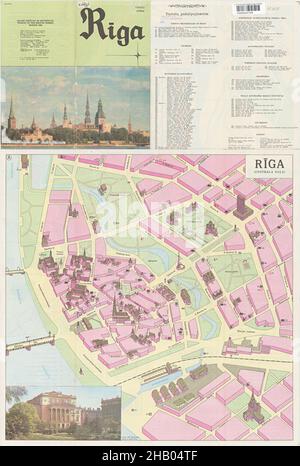 Karte Von Riga, Karte Von Riga, Altstadt Von Riga, Retro-Karte Von Riga, Vintage Riga Plan, Old Riga Print, Vintage Riga Map, Vintage Riga Plan, Old Riga Poster, Riga Stockfoto