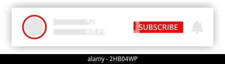 Media-Avatar-Rahmen für Banner-Design-Kanal. Web-Subscribe-Element für Channel-Cover-Wireframe. Stock Vektor