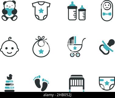 Baby-Symbole. Vektorsymbole eingestellt. Stock Vektor