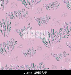 Vektor-Illustration für Hochzeitseinladungen, Tapete, Textil, Geschenkpapier. Nahtlose Blumenmuster Stock Vektor