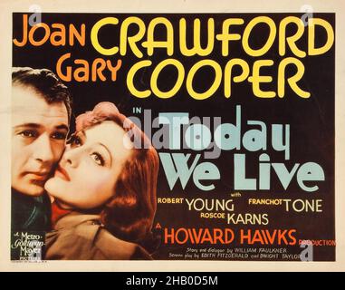 GARY COOPER und JOAN CRAWFORD in TODAY WE LIVE (1933), Regie: HOWARD HAWKS. Kredit: M.G.M. / Album Stockfoto