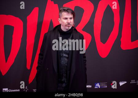 15. Dezember 2021, Mailand, Mailand, Italien: Rodrigo D'Erasmo nimmt an der Premiere des Films ''Diabolik'' im Cinema Odeon am 15. Dezember 2021 in Mailand, Italien, Teil. (Bild: © Pamela Rovaris/Pacific Press via ZUMA Press Wire) Stockfoto