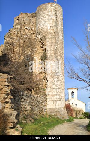 Chateau de Bargeme, Var, 83, Region Sud Stockfoto