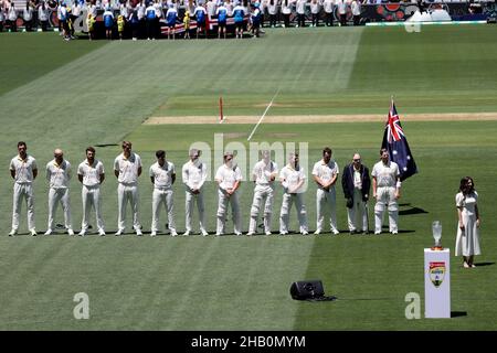 Adelaide, Australien. 16th Dez 2021. Das australische Team stand vor dem zweiten Testspiel in der Ashes-Serie zwischen Australien und England. Quelle: Peter Mundy/Speed Media/Alamy Live News Stockfoto