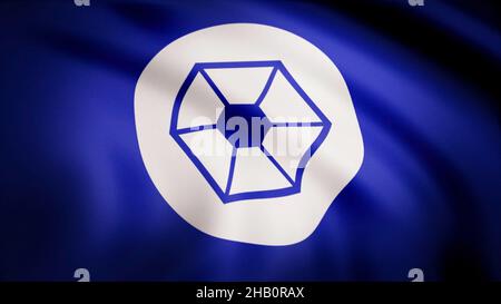 Die Animation der Flagge der Konföderation unabhängiger Systeme. Das Star Wars-Thema. Nur redaktionelle Verwendung. Stockfoto