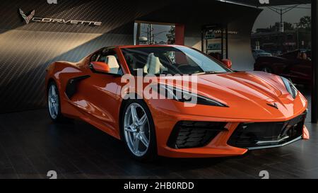 BIRMINGHAM, MI/USA - 20. AUGUST 2021: Ein 2021 Chevrolet Corvette Auto auf der Woodward Dream Cruise Route. Stockfoto