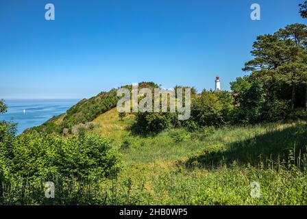 Dornbusch Leuchtturm Auf Der Insel Hiddensee In Mecklenburg-Vorpommern, Deutschland, Europa Stockfoto