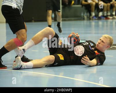 Dänischer Handballspieler Magnus Saugstrup SC Magdeburg Handball EHF Europaliga Saison 2021-22 SC Magdeburg - RK Nexe Na Ice Stockfoto