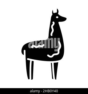 Llama Glyph Icon Tiervektor Stock Vektor