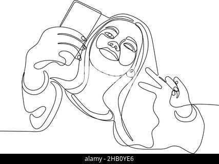 Niedlich und kawaii Mädchen machen Foto Stock Vektor